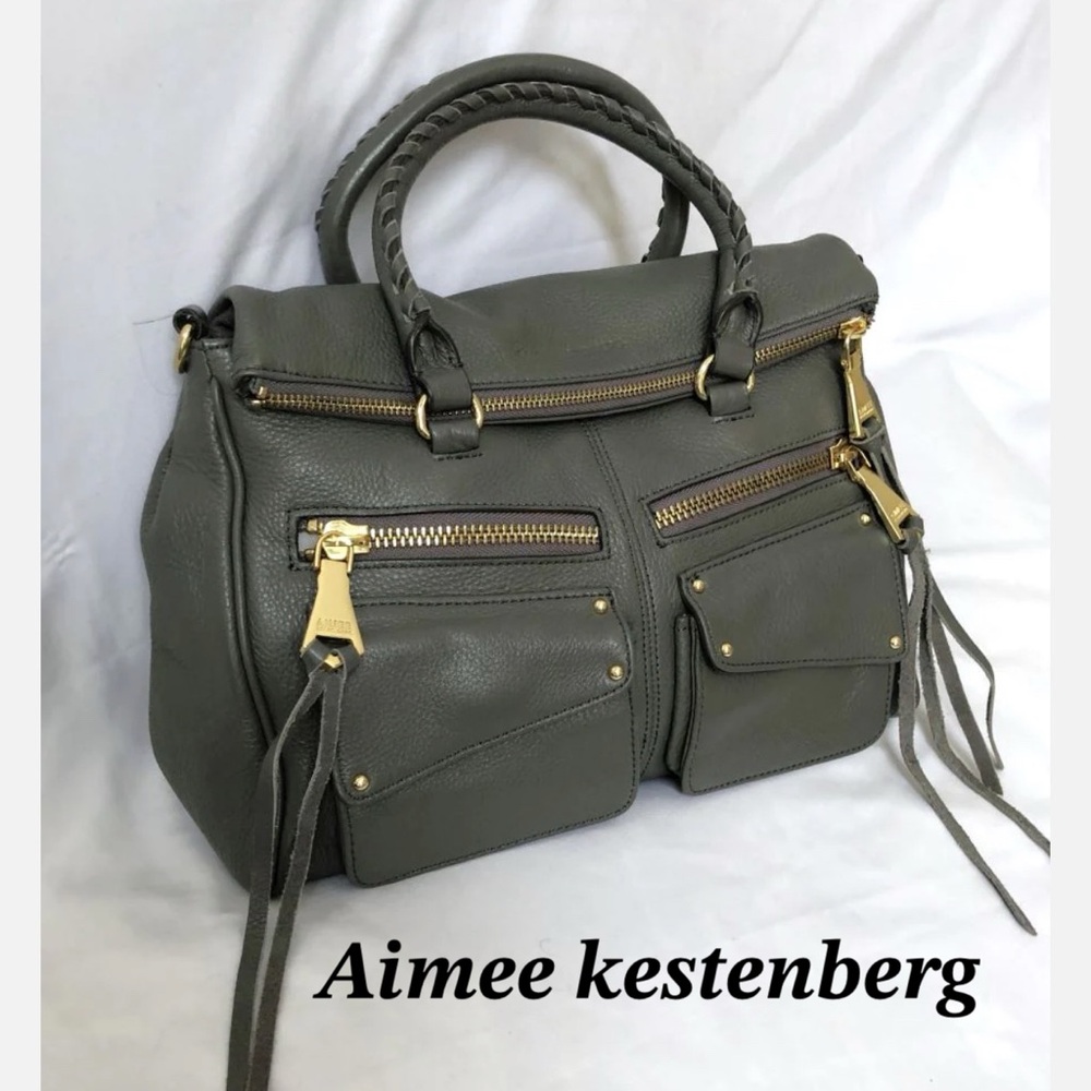 Aimee Kestenberg grey Leather moto handbag and Shoulder bag